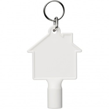 Logo trade promotional gifts image of: Maximilian house-shaped recycled utility key keychain